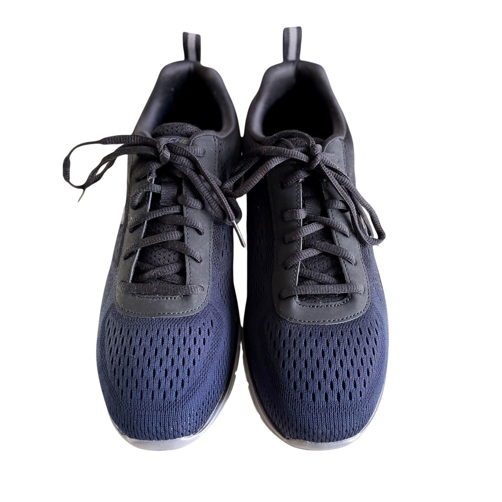 Skechers Mens Navy Mesh Memory Foam Athletic Sneakers Size 9.5 Walking Running